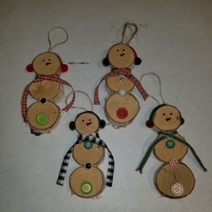 Wood snowman ornaments